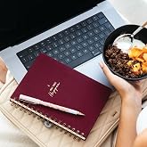 PAPERORA A5 Spiralli Sert Kapak Keten &Ccedil;izgili Tarihsiz Not Defteri Bordo