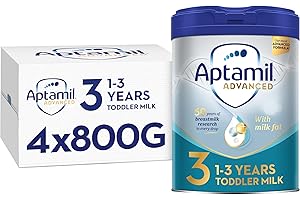 Aptamil Advanced 3 Toddler Baby Milk Powder Formula, from 1 Year, 800g (Pack of 4)