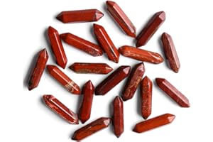 GUJOXILA 10pcs Red Jasper Healing Crystals Stone Bar Gemstones Sets Hexagonal Crystal Column Bulk Hexagonal Point Tower Reiki Meditation Spiritual Chakra Protection Energy Balancing