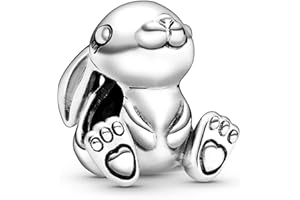 Beads R Us ® - Great Rabbit/Bunny Charm/Bead in Solid Sterling Silver Hallmarked 925, Compatible with all European style Charm Bracelets and Necklaces.