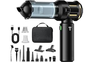 RABIGALA Aspirateur à Main 4 en 1, 25000PA Aspirateur Voiture Puissant sans Fil, Moteur sans balais à 3 vitesses, 220 000 tr/min, Vidage 1 Touche, sac EVA, pour la Voiture/la Maison/les Poils d'animaux