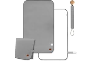 NUSBILA Cambiador bebe portatil plegable incluye chupetero a juego - Cambiador bebé portátil impermeable con cadena chupete a juego - Regalos originales para bebes recien nacidos