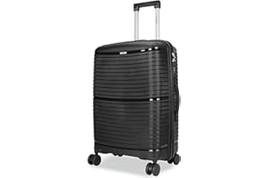 FLYMAX 29" Large Suitcase 4 Wheel Lightweight Luggage Hard Shell Travel Case Hold Check in Fits 23kg - 27kg + 3 Digit Lock Suitcase Large + Telescopic Handle 100 Litre Capacity Black