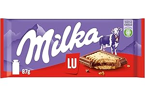 ‎MILKA Milka LU – Alpenmilch-Schokolade mit knusprigen LU-Keksen – 87g