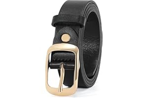 WHIPPY Women Plus Size Leather Belt Fashion Cowhide Belt with Fixed Pin Buckle for Jeans Pants Dress