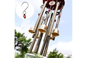 Bwinka Chinese Traditional Amazing 10 Tubes 5 Bells Bronze Yard Garden Outdoor Living Wind Chimes 85cm