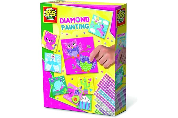 SES Creative 14119 Mosaïques de Diamant, Ensemble de Peinture par Numéros avec Strass Étincelants pour Enfants et Adultes, Kit Peinture Enfant