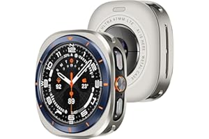 Amizee Rugged Case Compatible with Samsung Galaxy Watch Ultra/Ultra 2(2025) 47mm with Back Cover, Metal Bumper Ultra Thin Shockproof Protective Cover for Galaxy Watch 47mm, T-Blue/Orange