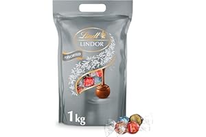 Lindt Lindor Silver Assorted Chocolate Truffles – 1kg Bag (Approx. 80 Balls) – Smooth Filling – Christmas, Gift, Birthday, Congratulations, Sharing Treat