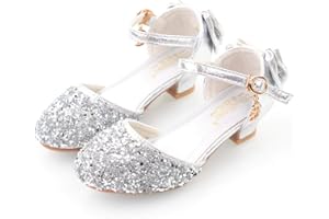 YOSICIL Mädchen Prinzessin Schuhe ELSA Glitzer Sandalen Flamenco Schuhe Mädchen Partei Kristall Schuhe Bowknot Hochzeitsschuhe Festschuhe Karneval Halloween Weihnachten Party