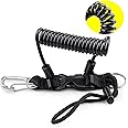 Owekfifv Scuba Diving Coil Landyard, Stainless Steel Spring Coiled Camera Lanyard with Quick Release Metal Buckle