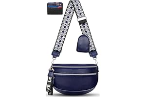 VOBUKE Sac Banane Femme Bandoulière Cuir PU Sac Bandoulière Femme Petit Poches Multiples Sac a Main Femmes avec Fente pour Carte de crédit et bandoulière de Courroie Réglable 5 cm de Largeur