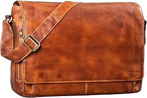 STILORD 'Tom' Sac Messenger Vintage en Cuir | Sac à Bandoulière Hommes Femmes | Sacoche Laptop 15 Pouces pour Bureau, Université, Travail | Sac en Cuir Véritable