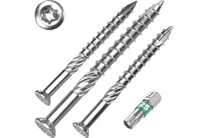 SCREW REBEL Terrassenschrauben 5 x 50 T-INOX 400 Stück Edelstahl gehärtet C1, Torx 25, inkl. Edelstahl Bit