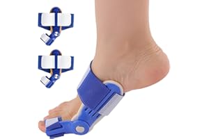 Naapesi 2 Stück Hallux Valgus Korrektur, Hallux Valgus Schiene für Damen und Herren, Verstellbarer Zehenspreizer Hallux Valgus Toe Spacer zur Schmerzlinderung, Tag & Nacht Tragbar (Blau)