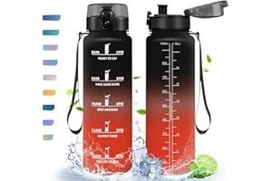 HoneyHolly Gourde, 500/1000/1500ml Gourde Sport, Gourde Filtre et Marqueur de Temps, Gourde d'eau, Sans BPA, Bouteille d'eau pour Sport, Fitness, Yoga, L'école, Bureau