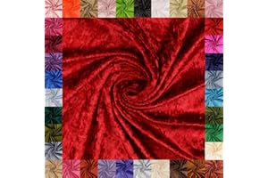 fingsi Mats Pannesamt Stoff – Coupon – edler glänzender Stretch Stoff – 145 cm breit – Dekostoff – Kostüme – Bühne – Vorhänge – Bekleidung – Möbel (25. Rot 1,0m)