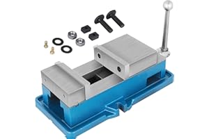 VEVOR Morsa a vite, 32 mm, altezza ganasce: 100 mm, larghezza mascella, morsa da tavolo, 19 KN, forza massima di serraggio banco da lavoro, morsa girevole in acciaio, accessori per macchine utensili