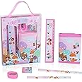 Vicloon Animals Stationery Set, Stationery Gift Set, Include 2pcs Pencil Case, Rulers, Eraser, Pencil Sharpener and Coin Purse, Animals Stationery Sets for Girls and Boys