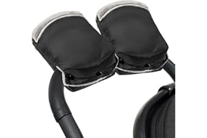 ENMAYODE Pram Hand Muff,Anti-Freeze Pram Gloves for Handlebars,Waterproof and Windproof Pram Hand Warmer for Cold Weather,Fleece Lined Pram Mittens Universal Buggy Hand Muff for Pushchair/Pram/Stroller
