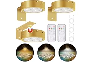 ‎MIOBLUE MIOBLUE 3er Pack Bilderleuchte akku, Kabellose Bildleuchte mit Fernbedienung, LED licht Spots, Dimmbar Bilderlampe,Wiederaufladbare mit 3 Farbtemperaturen, Vitrinenbeleuchtung LED mit Timing Funktion