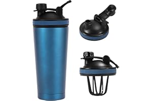 EACHPT Shaker Proteine,750ml Shaker à Protéines en acier Inoxydable,avec écran passoire,Shaker à Protéines à Double paroi isolé sous vide|Sans BPA et étanche|pour Boissons Protéinées et Sportives