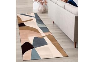 SUNLIMEI Alfombra Lavable y Antideslizante 40 x 210 cm Lavable y Antideslizante Alfombra Pasillo, Alfombra de Baño Tejida Absorbente, Fácil de Limpiar para Cocina, Pasillo, Dormitorios, E