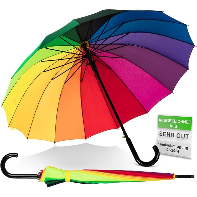 ADRIANO PORCARO® Paraplu stormbestendig I 120cm paraplu I paraplu groot XXL met reflecterende rand I 12 stangen stok paraplu I incl. parasolhoes - voor heren en dames I paraplu, mintgroen, 120 cm