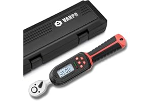 VANPO Cyfrowy klucz dynamometryczny 1/4 cala, 1,5-30 Nm mały klucz dynamometryczny mały, dokładność błędu ± 2%, z wstępnie ustawioną pamięcią brzęczyka i wskaźnikiem LED do roweru, motocykla