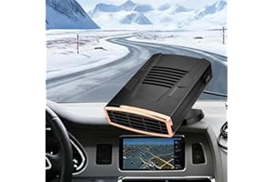 YOMOZEM Auto Heizung, Heizlüfter mit Akku, Tragbarer 12V 200W Heizung und Defroster mit 2-in-1 Heizlüfter und Kühlfunktion, Heizung für Auto Zigarettenanzünder, 360° Drehbar Scheibenheizung für Camper LKW PKW