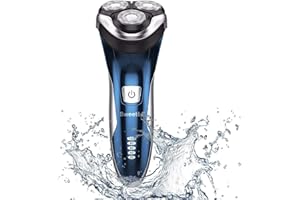 Electric Razor for Men, SweetLf Men’s Electric Shaver Rechargeable Wet & Dry with High Precision Beard Trimmer, 3D Rotating Heads, IPX7 Waterproof, 60mins Quick Charging and 120 mins Battery Life