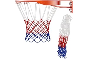 SZCXDKJ 2pcs Tricolor Heavy Duty Net Replacements With 12 Loops - Weatherproof Sturdy Nylon Nets for Indoor Outdoor Basketball Training - Fits All Hoops
