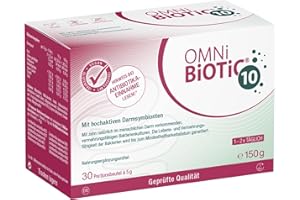 ‎OMNI BIOTIC OMNi BiOTiC 10 | Antibiotikum? Darmflora ergänzen | Empfehlenswert ab dem ersten Tg einer Antibiotika-Therapie | Pulver | Zur täglichen Anwendung | Mit Inulin | Vegan | Glutenfrei | 30 Portionen