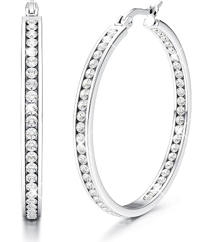 Orecchini da cerimonia 4 fili lunghi strass clear | Alta