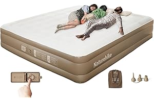 ‎NATUREHIKE Naturehike Luftmatratze 3 Personen Selbstaufblasend mit Akkupumpe - Aufblasbares Gästebett 200x180x38cm für Camping & Zuhause, Leicht, Bequem und Schnell aufblasbar