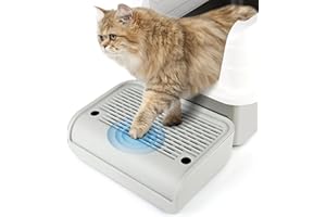 Bartuke Marchepied pour bac à litière, Marche/Rampe/collecteur pour Chat avec Fonction Filtre, Facile à Nettoyer, idéal pour Les Chatons et Les Chats âgés (Gris Clair)