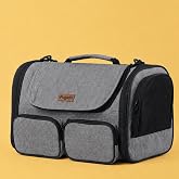 Pugalo FlyComfort Kedi K&ouml;pek Taşıma &Ccedil;antası, Naylon, 40x30x35 cm, Kabin Boy, U&ccedil;ak Uyumlu, Yırtılmaz File (Gri)