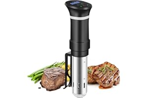 VPCOK DIRECT Sous Vide Roner Cocina Baja Temperatura, 1000W, Pantalla LCD táctil, Temporizador, Cocinero Circulador, Máquina de Cocción al Vacío de Acero Inoxidable, Recetario
