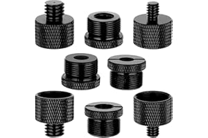Prasacco 8 adattatori per microfono: 5/8 a 3/8, 3/8 a 5/8, 5/8 a 1/4, 1/4 a 5/8, filettatura a vite
