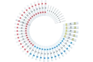 JOYELEC 51 Pièces 4 Tailles 26-10AWG(0.25mm²-6.0mm²） Connecteur Bout à Bout de Fil Thermorétractable Electrique Etanche，Cosses Electriques à Sertir Thermorétractables (51 Pièces En sacs)
