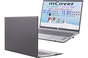 mCover Funda solo compatible con HP OmniBook 5 16-AF / 16-AG / 16-BAxxxx / 16-BCxxxx / Pavilion 16-AF / 16-AG0000 Series Windows AI Notebook PC (no es compatible con otros modelos HP), color negro