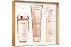 Kérastase, Gloss Absolu, Kit per Capelli Crespi, Shampoo + Balsamo + Spray, Capelli Lucenti e Setosi, Bain Hydra-Glaze + Fondant Insta Glaze + Anti-Frizz Glaze Milk, 250 + 250 + 190 ml