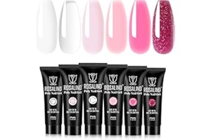 ROSALIND Poligel per Unghie, 6pcs 10ml Gel Ricostruzione Unghie, Set Gel Unghie Estensione per Principiante, Professionale e Salone di Bellezza, DIY Nail Art