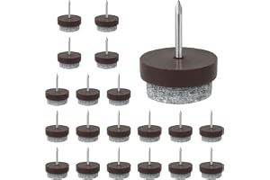Flintronic 20 st möbelkuddar, golvskydd, 20 mm diameter, golvskydd, 5 mm tjocka filtdynor för möbelfötter med enkel nagelinst