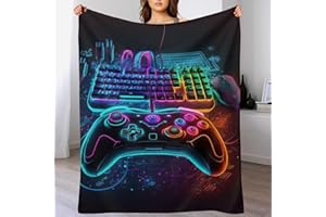PAZZK Kuscheldecke Gamecontroller Flauschige Plüsch BettDecke, Extra Weich & Warm, Wohndecke Flannel Fleecedecke Als Sofadecke & Couchdecke（140×180cm）