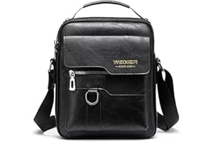 Vologle Shoulder Bag Men's Crossbody Manbag Leather Messenger Casual Handbags Side Satchel Sling Travel Flight Bags Cross Sport Bags for Men Working Shopping Business Travel Daily