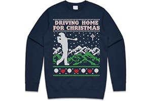 Sanfran Clothing Driving Home For Christmas Top Xmas Golf Tees Balls Club Chris Rea Funny Gift Jumper Sweater