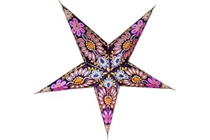 YEPSIO Paper Star Lantern Lampshade Light Shades Large 60cm Star Hanging Decorations for Christmas Wedding Home Decoration Birthday Party (Black, Yellow, Blue)