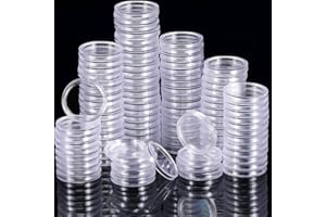 Cápsulas transparentes de monedas, 200 cápsulas de monedas, cápsulas transparentes de CuiCanfla para monedas, plástico acrílico transparente