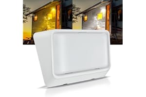 acegoo Éclairage LED Extérieur 12V pour Porche de Camping-Car Auvent, 2 Modes(1800K, 6500K) Pas d’interrupteur, IP65 Nano étanche 12V Lumières pour Camper Bateau Camion Caravane, Blanc